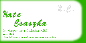mate csaszka business card