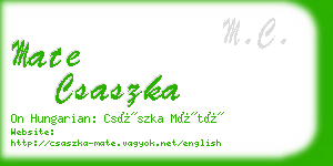 mate csaszka business card